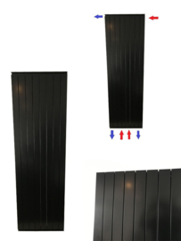 Verticale aluminium radiator 202,5 cm hoog 72 breed zwart | Verticale aluminium radiatoren zwart | kris radiator