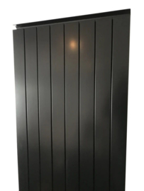 Verticale aluminium radiator 202,5 cm hoog en 72 cm breed zwart
