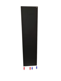 verticale radiator mat zwart RODEO 180 cm ho en 50 cm br type 21 2087 Watt (midden onderaansluiting)