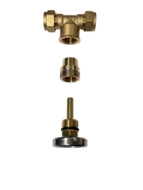 tempratuur meter met t-stuk 15 x 1/2 x 15