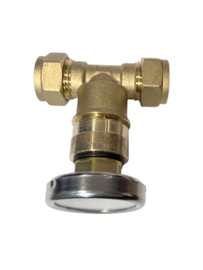 tempratuur meter met t-stuk 15 x 1/2 x 15