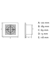 IVC air design Badkamerventilator 125mm