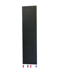 verticale radiator mat-zwart LINE 180 cm ho en 50 cm br type 21 2081 Watt