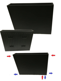 Mastas radiator vlak mat - zwart H40xB200 T22 3226 Watt