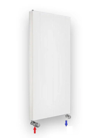 verticale radiator LINE 180 cm ho en 50 cm br 2110 Watt type 21 (alleen zij onderaansluiting)