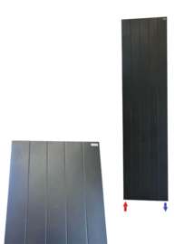 verticale radiator mat-zwart LINE 180 cm ho en 50 cm br type 21 2081 Watt (alleen zij onderaansluiting)