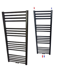 Aluminium badkamer radiator 80 cm hoog en 60 cm breed zwart