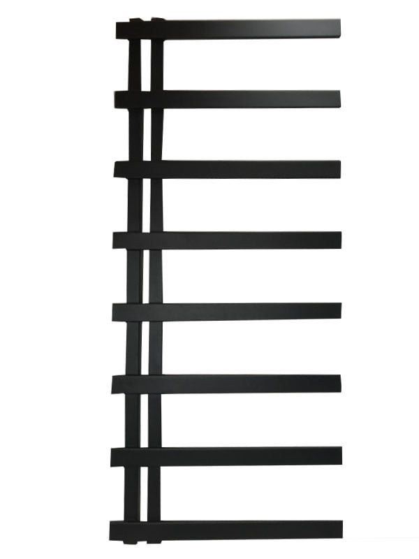 Barga badkamer radiator mat zwart 115 cm hoog en 50 breed | Badkamer radiator mat zwart Barga kris