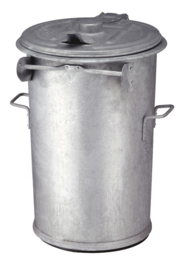 Vuurbestendige vuilnisemmer met deksel, thermisch verzinkt,  110 liter - 996523