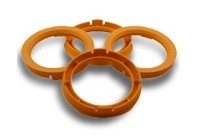 Centreerringen set 72.5->67.1mm oranje (725671)