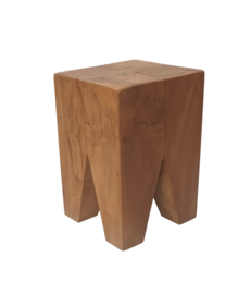 KUBA | Teak | Massief | Kruk |  bijzettafel | Sokkel