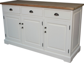 JATIBEL Dressoir 3-D  White & Teak