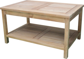 TEAK Lage teak tuintafel | 2-laags |  90 x 60 x 50 hoog