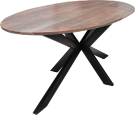 CHICORY Eettafel Ovaal Kruispoot 200 x 100 cm.