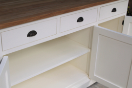 JATIBEL Dressoir 3-D  White & Teak