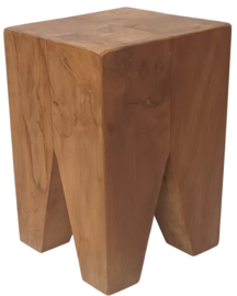 KUBA | Teak | Massief | Kruk |  bijzettafel | Sokkel
