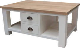 JATIBEL  White & Teak Salontafel 100 x 70 cm