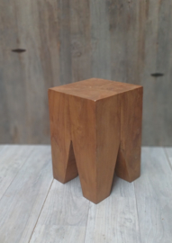 KUBA | Teak | Massief | Kruk |  bijzettafel | Sokkel