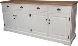 JATIBEL Dressoir 4-Drs White & Teak