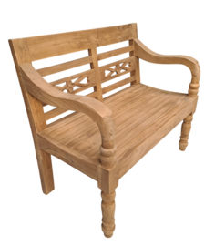 Teak Stationsbank  2-zits | 100 cm