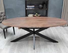 CHICORY Eettafel Ovaal Kruispoot 200 x 100 cm.