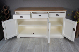 JATIBEL Dressoir 3-D  White & Teak