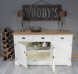 JATIBEL Dressoir 3-D  White & Teak