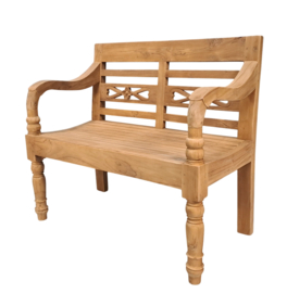 Teak Stationsbank  2-zits | 100 cm