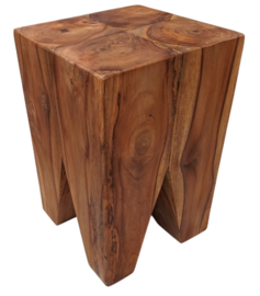 KUBA | Teak | Massief | Kruk |  bijzettafel | Sokkel