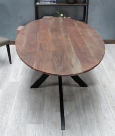 CHICORY Eettafel Ovaal Kruispoot 200 x 100 cm.