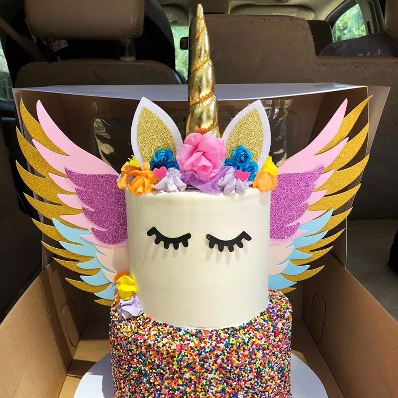 Uitreiken Verzamelen Oriëntatiepunt Unicorn Taart Decoratie Set met Topper en Vleugels | Unicorn |  Cupcake-store and More!