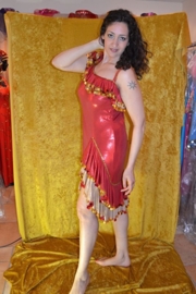 Melaya jurk - rood met open schouder