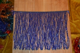 Kralenfranje, 20cm hoog, donkerblauw