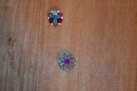 Knoop, turquoise / bruin / paars