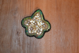 Applicatie, pentagram. Groen met goud