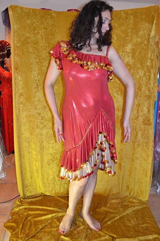 Melaya jurk - rood met open schouder