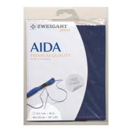 Aida 16 count Donkerblauw (589 ) Zweigart - 48 x 53 cm