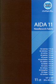 Aida 11 count Zwart - afmeting 39 x 45 cm