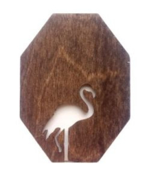 Houten naaldendoosje FLAMINGO met magneet