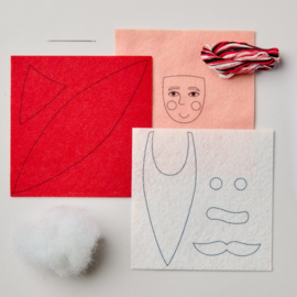 Borduurpakketje vilt KERSTMAN