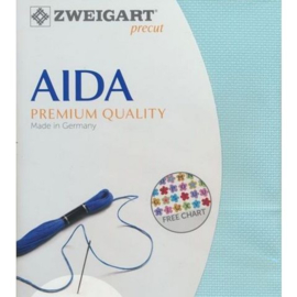 Aida 14 count Aqua 5146 / Zweigart - 48 x 53 cm