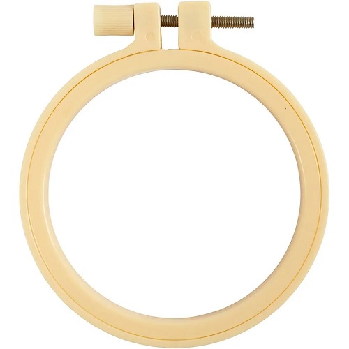 Mini kunststof borduurring - 8.5 cm BEIGE