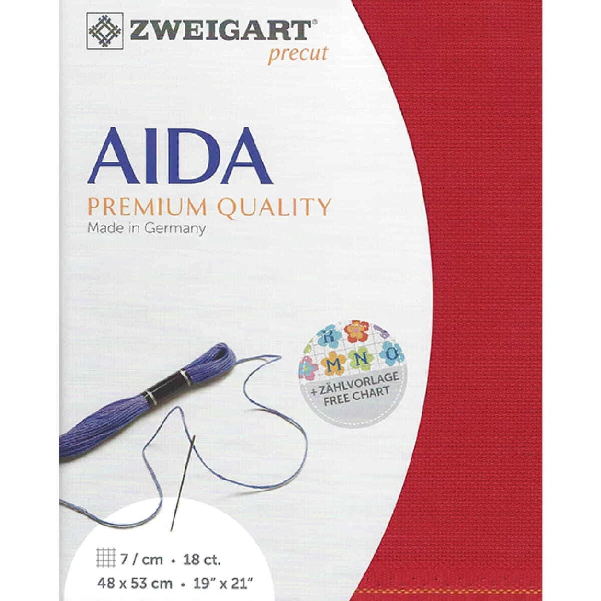 Aida 18 count Rood (954) 48 x 53 cm van Zweigart