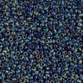 Miyuki rocailles 8/0 4518 Cobalt Picasso Opaque (10 gram)