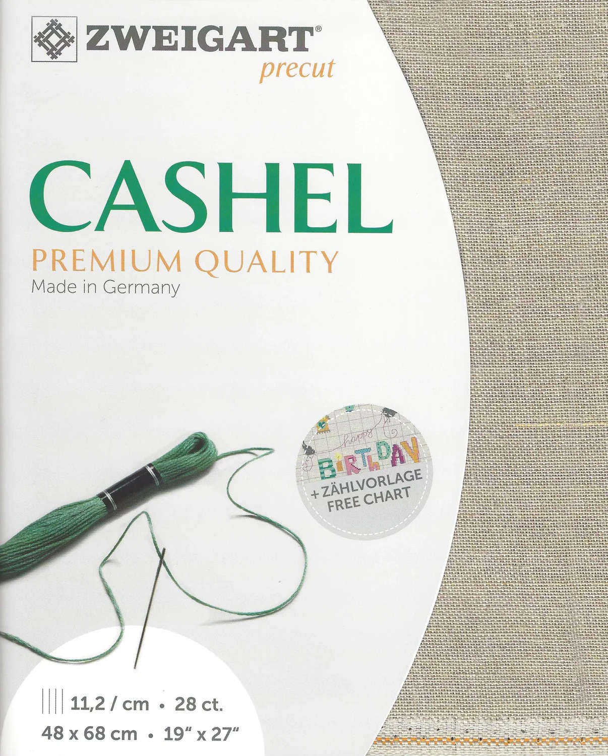 Cashel Naturel / Ruw (053) 28 count / 11,2 dr. - afmeting 50 x 70cm