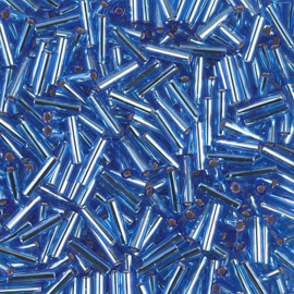 Miyuki Bugles # 2 - 6 x 1,7 mm 0019 Sapphire Silver Lined ( 10 gram )