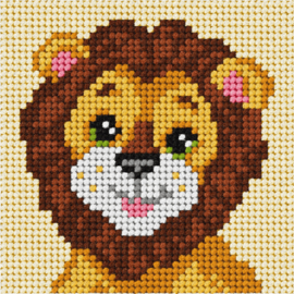 LEEUW  borduurpakket 10 x 10 cm (Zweigart)