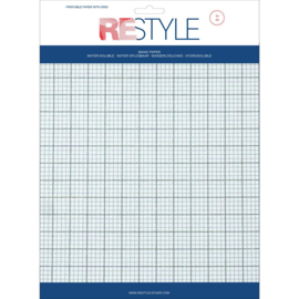Wateroplosbaar borduurpapier met ruit - 2 vellen A4 - 21 x 29.7 cm