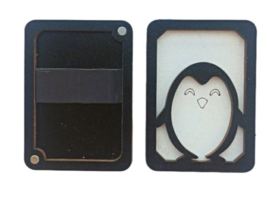 Houten naaldendoosje PINGUIN met magneet