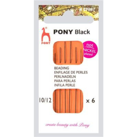 Pony Black nikkelvrije kralennaalden 10/12